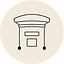 Hassle free returns icon with the outline of a postbox